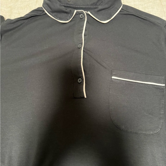 Tommy John Black Pajama Set with Pink Trim - Picture 3 of 8